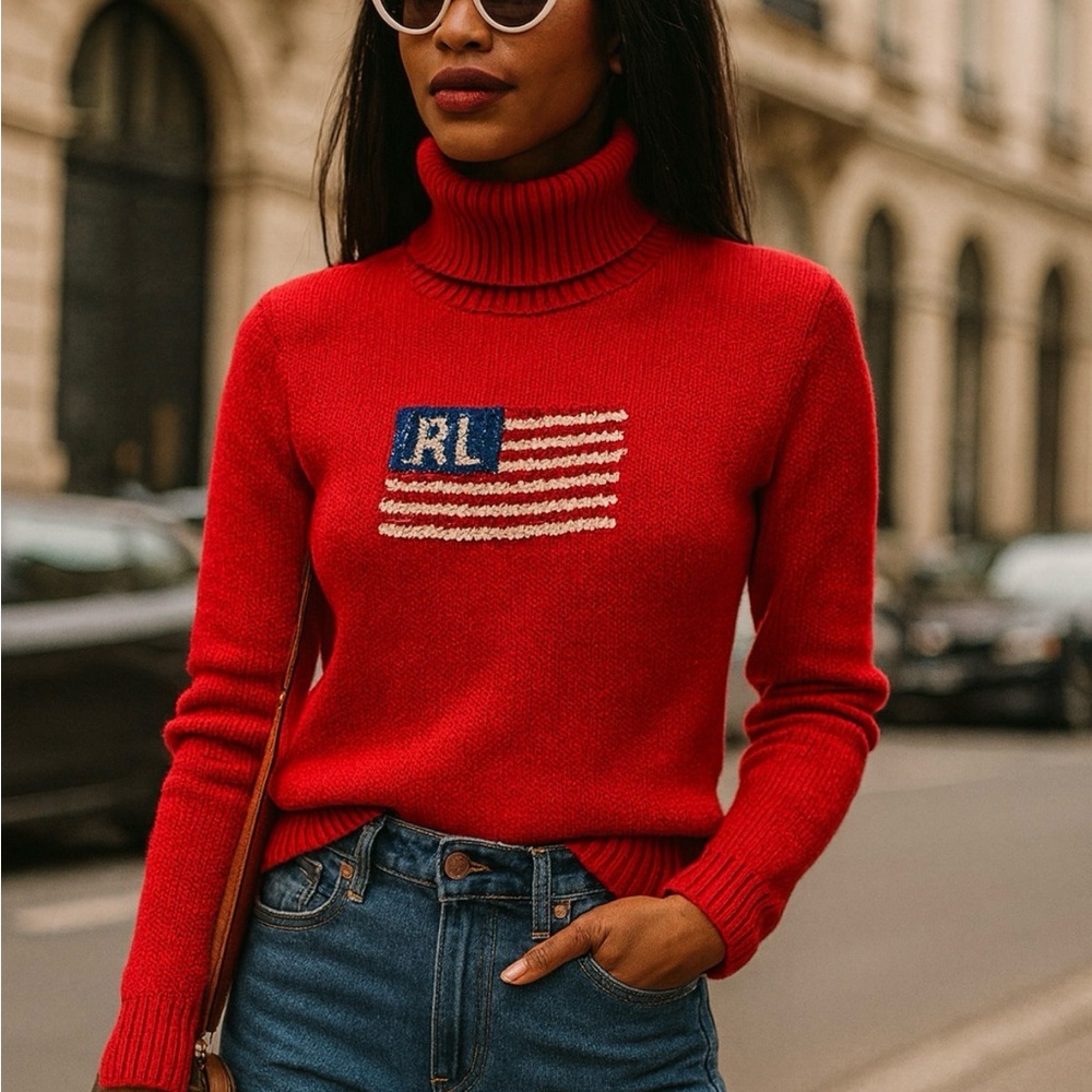 Polo Ralph Lauren Red Turtleneck Sweater